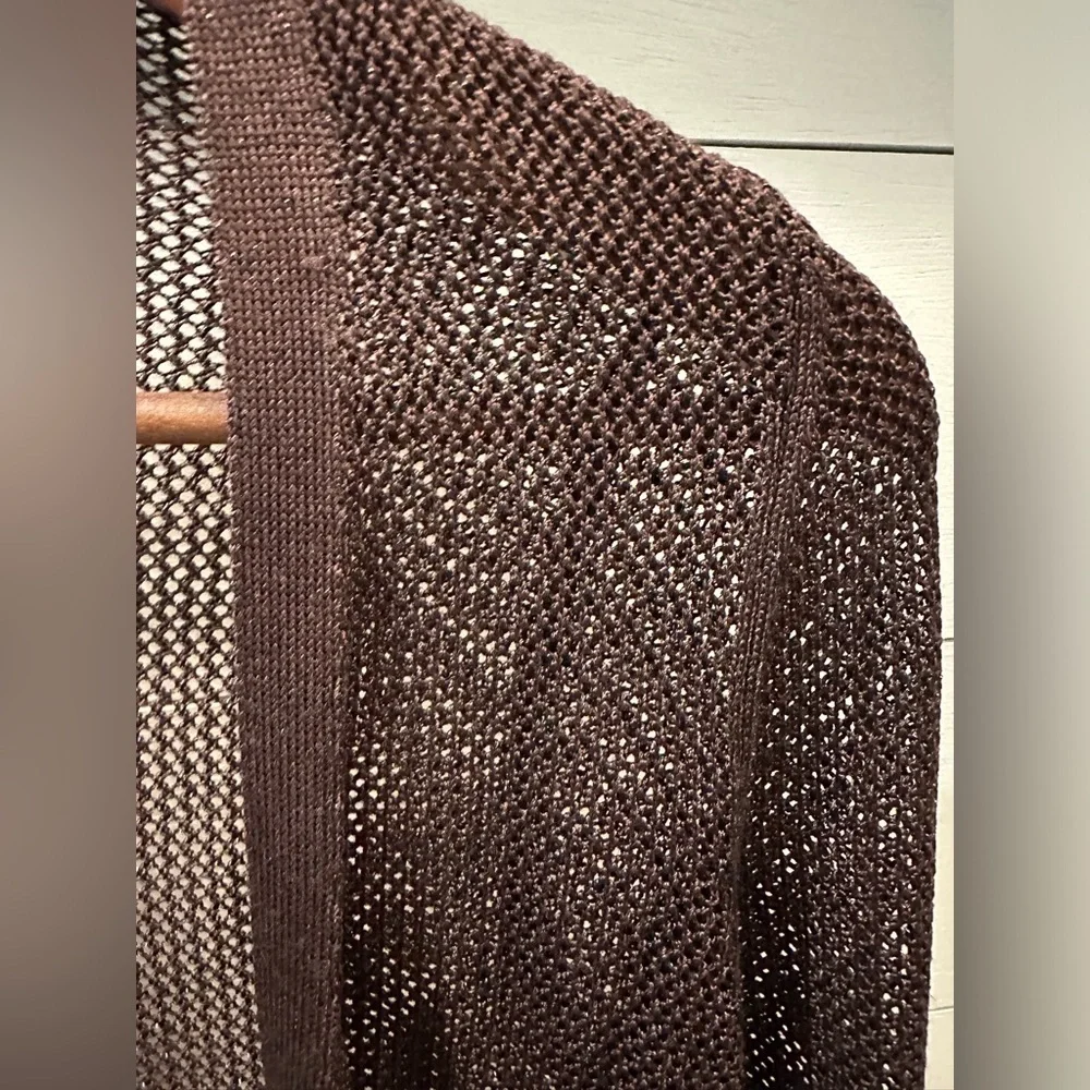 WHBM Elegant Brown Open-Front Women's Sweater- size XS